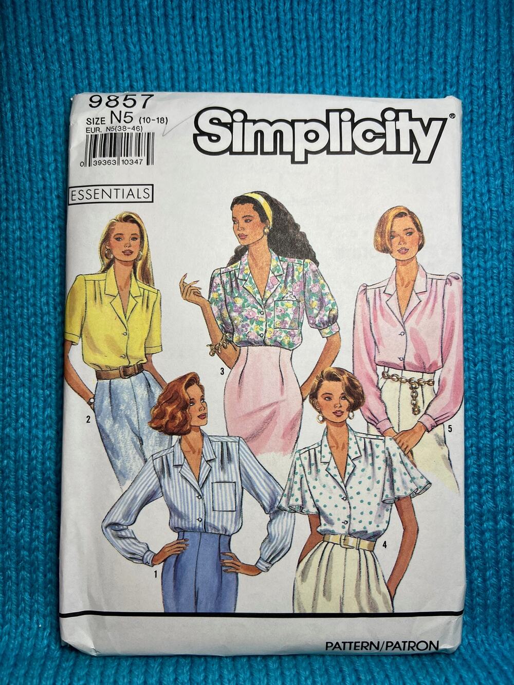 Simplicity Sewing pattern 9857 button down blouse shirt ruffle sleeve size 10-18